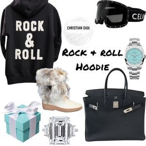 SOLD- Black Rock & Roll Hoodie